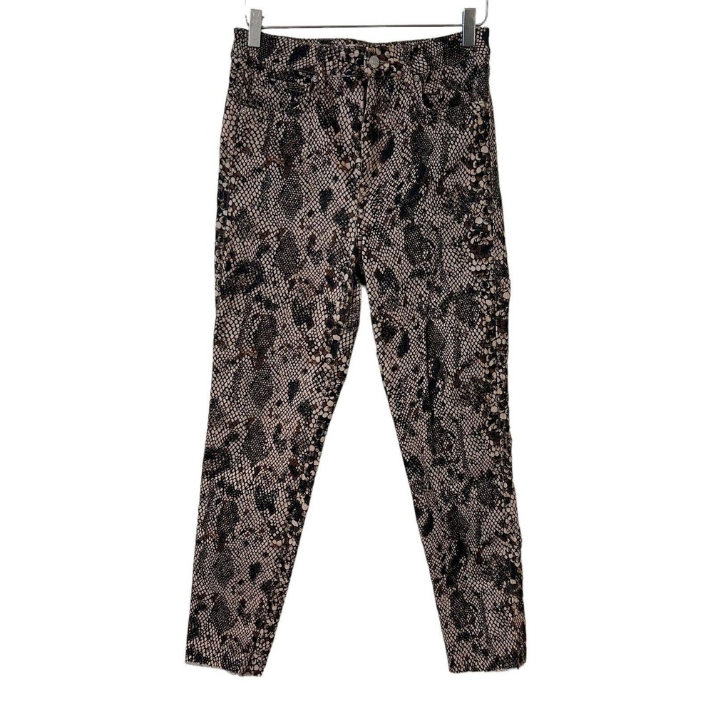 Free People We The Free Two Faced Snakeskin High Waist Frayed Jeans - Size 30